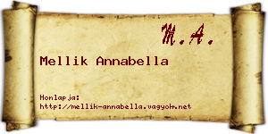 Mellik Annabella névjegykártya